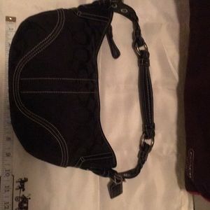 Coach Signature Black Small Shoulder Handbag